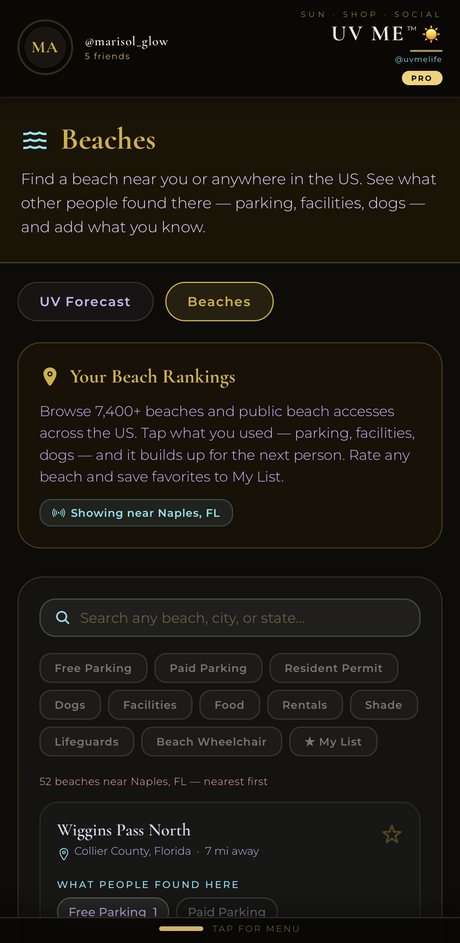 UV Me: beaches, ranked by the people on them